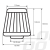Filtr powietrza stożkowy CHROM + 3 adaptery