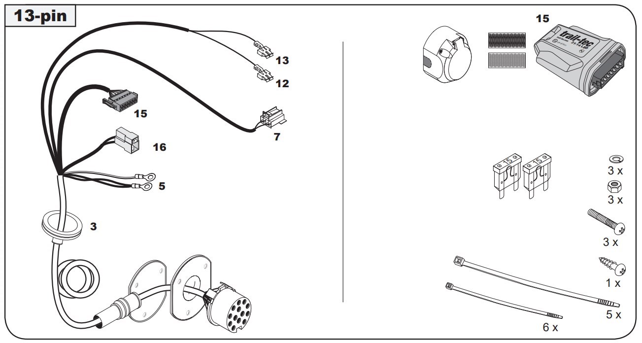 wiązka dedykowana haka 13-pin AC134613