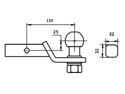 ADAPTER haka holowniczego USA z przetyczką: AH-10