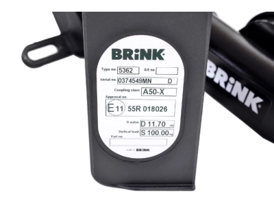 Hak z kulą wypinaną poziomo BMA BRINK 536200