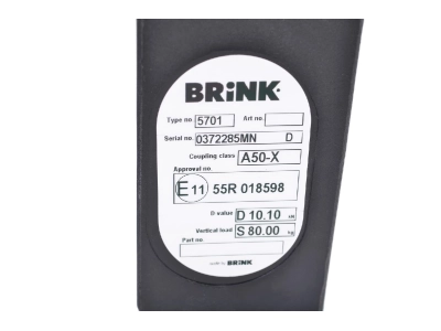 Hak z kulą wypinaną poziomo BMA BRINK 570100