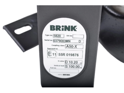 Hak z kulą wypinaną pionowo BMU BRINK 582000