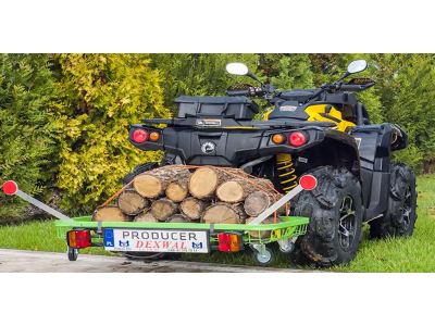 Platforma transportowa montowana na hak holowniczy tragarz quad z drewnem
