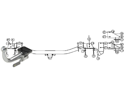 Hak z kulą wypinaną poziomo GDW 1094T35