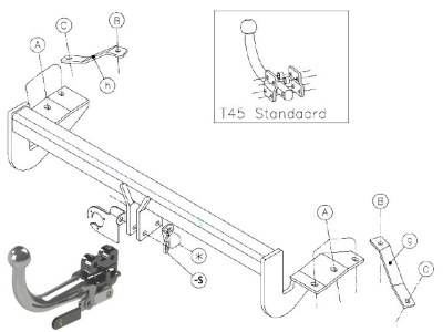Hak z kulą wypinaną poziomo GDW 1326T36