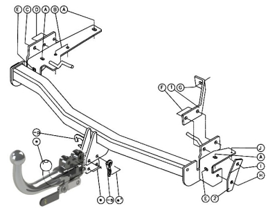 Hak z kulą wypinaną poziomo GDW 1454T36