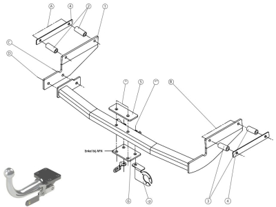 Hak z kulą wypinaną poziomo GDW 1549T35