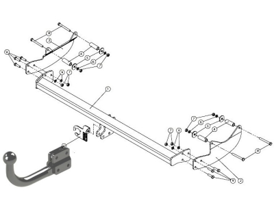 Hak z kulą odkręcaną GDW 1824