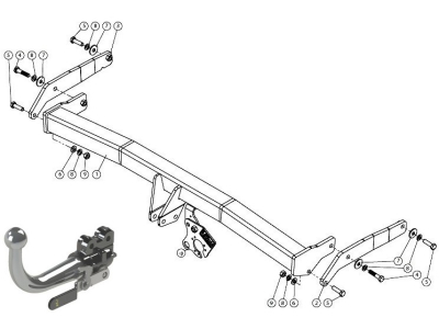 Hak z kulą wypinaną poziomo GDW 1995T36