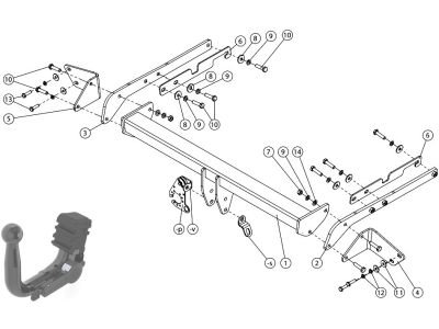 Hak z kulą wypinaną pionowo GDW 2075T60