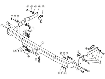 Hak z kulą wypinaną poziomo GDW 2126T38