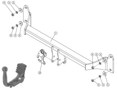 Hak z kulą wypinaną pionowo GDW 2274T60