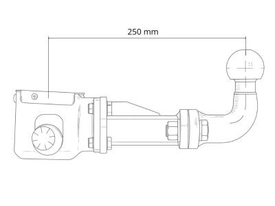 Przedłużka długa 24 cm z kulą kutą do bagażników marki Thule