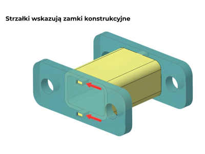 Przedłużka dystans haka holowniczego 100 mm do kuli flanszowej na dwie śruby