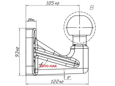 Kula kuta na 4 otwory AUTO-HAK KH4-1