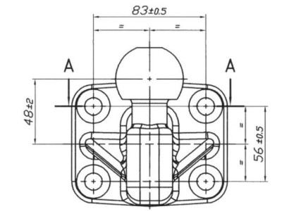 Kula kuta na 4 otwory AUTO-HAK KH4-1