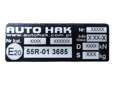 Naklejka homologacyjna AUTOHAK