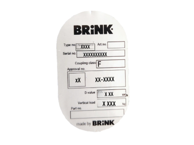 Naklejka homologacyjna BRINK