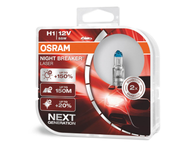 Żarówki halogenowe Osram H1 12V 55W P14,5s NIGHT BREAKER LASER +150% /2 szt./