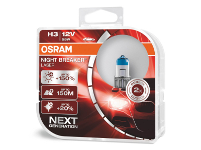Żarówki halogenowe H3 12V 55W NIGHT BREAKER LASER +150% /2 szt./