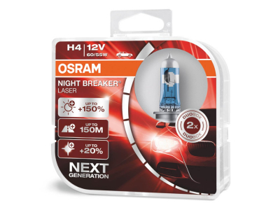 Żarówki halogenowe Osram H4 12V 60/55W P43t NIGHT BREAKER LASER +150% /2 szt./