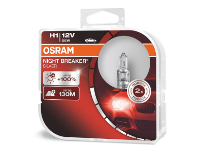 Żarówk halogenowe Osram H1 12V 55W P14,5s NIGHT BREAKER SILVER +100% /2 szt./