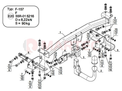 Hak z kulą wypinaną pionowo STEINHOF F-157