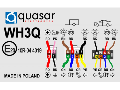 Wiązka haka holowniczego z modułem 13-pin WH3QS-G8-LONG-OUT